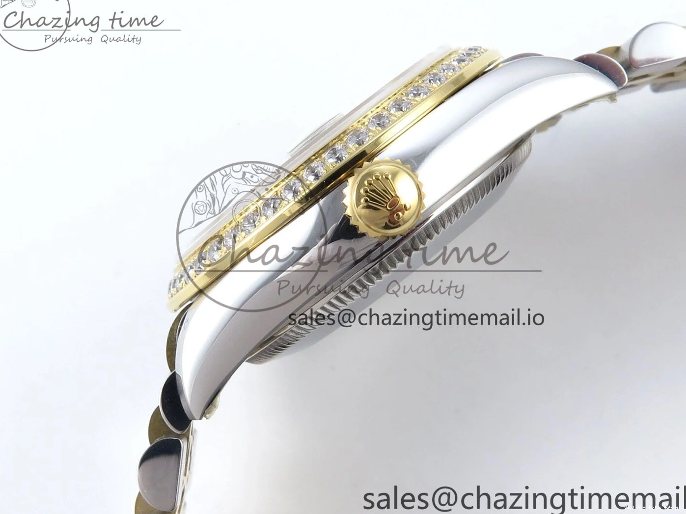 Good Copy Rolex Watches Bezel on Dial ARF Bracelet Best Snug 409 Edition Diamonds DateJust Jubilee ETA YG 1:1 Brown 904L SS Diamonds 31 278383RBR Steel 1222